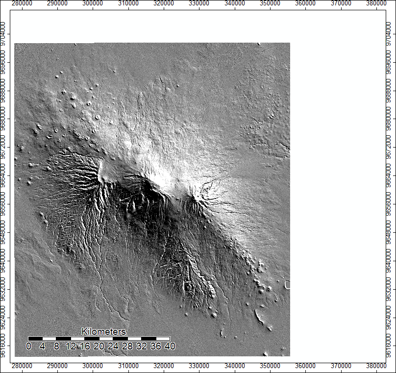 hillshading: sunrise